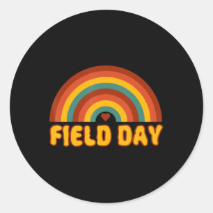 field day orange field day games adults teachers classic round sticker