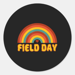 field day orange field day games adults teachers k classic round sticker