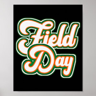 field day  orange field day games adults teachers  poster