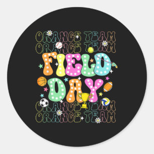 Field Day Orange Team Colour Field Trip Team Game  Classic Round Sticker