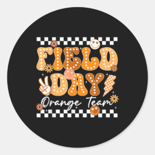 Field Day Orange Team Colour Field Trip Team Game Classic Round Sticker