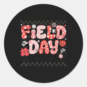 Field Day Red Team Colour Field Trip Team Game Com Classic Round Sticker