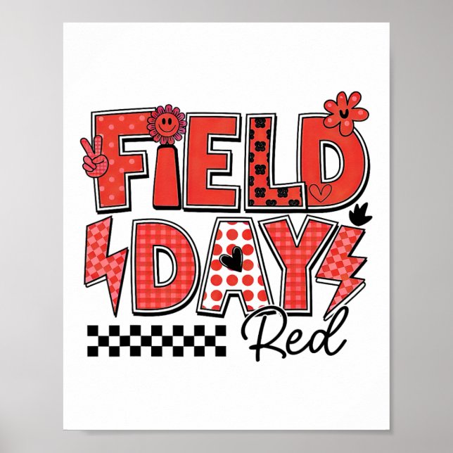 Field Day Red Team Colour Field Trip Team Game Com Poster (Front)