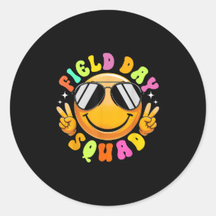 Field Day Squad Smile Face Sungles Teacher Kid Sum Classic Round Sticker
