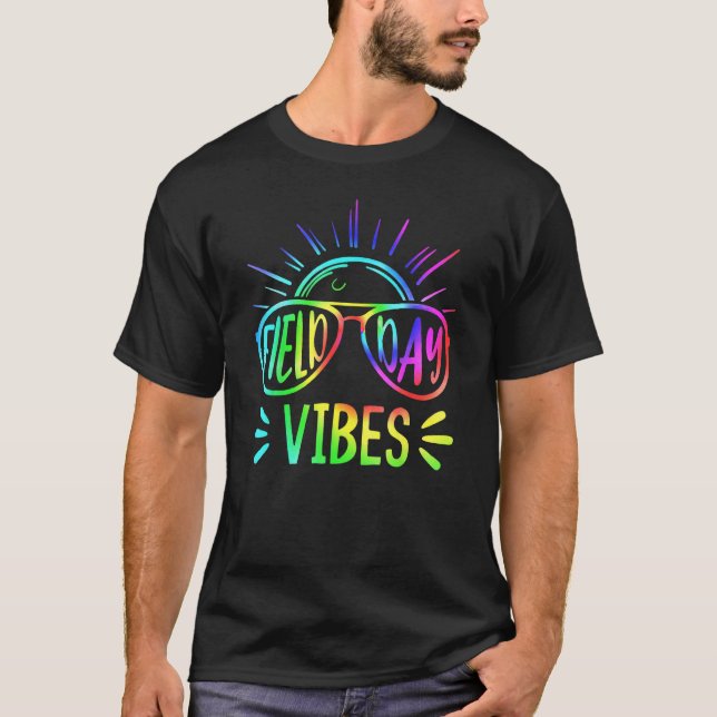 FIELD DAY VIBES 2023 Teacher Kids Groovy Tie Dye H T-Shirt (Front)