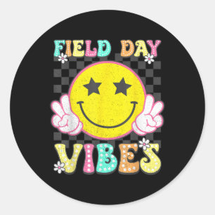 Field Day Vibes Funny Field Trip 2025 Last Day Of  Classic Round Sticker