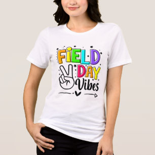 Field Day Vibes Funny For Teacher Kids Field Day 2 Tri-Blend Shirt