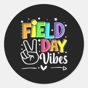 Field Day Vibes Funny For Teacher Kids Happy Field Classic Round Sticker