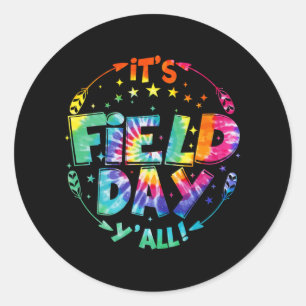 Field Day Y'all Tie Dye Teacher Student Field Trip Classic Round Sticker