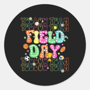 Field Day Yellow Team Colour Field Trip Team Game  Classic Round Sticker