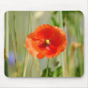Field edge of a corn field with red poppies - Feld Mouse Pad