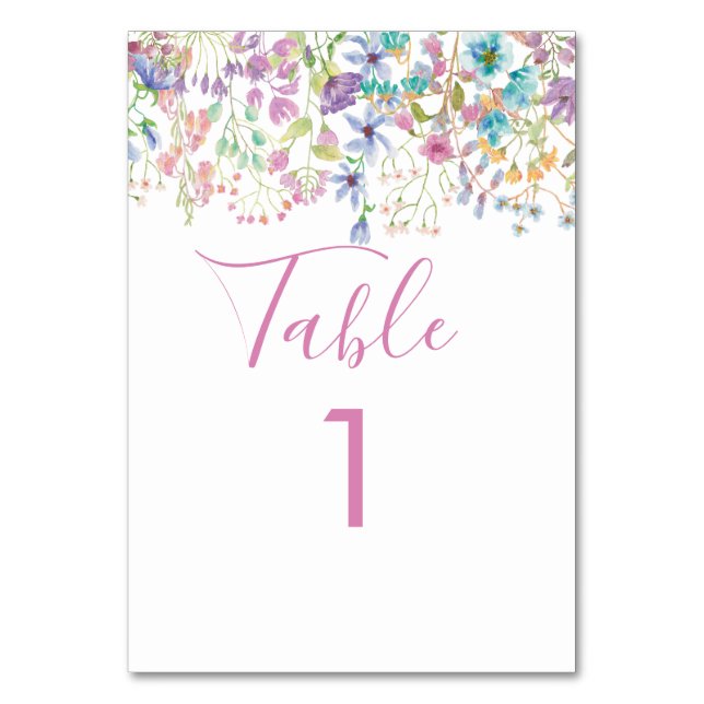 Field Floral Table Number (Front)