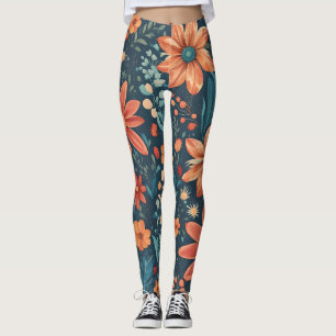 Field flowers, beautiful spring art. leggings