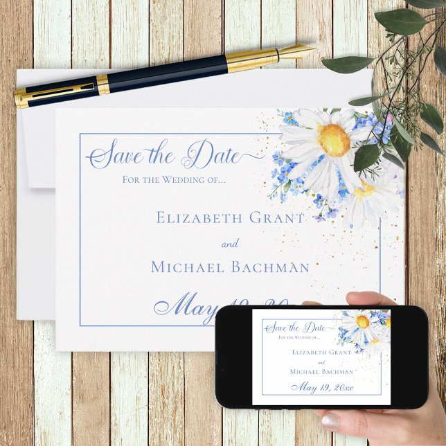 Field Flowers Bouquet Save the Date Card (Creator Uploaded)
