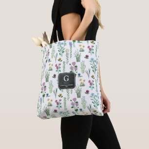 Field Flowers Floral Pattern   Tote bag