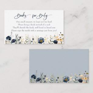Field Flowers   Oh Boy  Baby Shower Books for Baby Enclosure Card