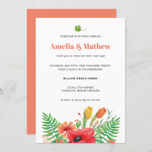 Field Flowers Wedding Invitation