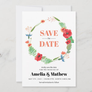 Field Flowers Wedding Save the Date