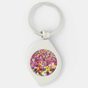 field full of tulips key ring
