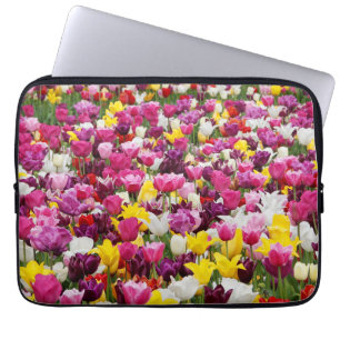 field full of tulips laptop sleeve
