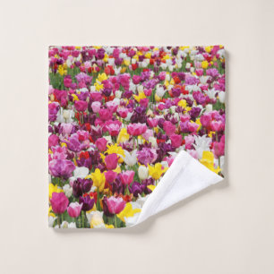 field full of tulips wash cloth