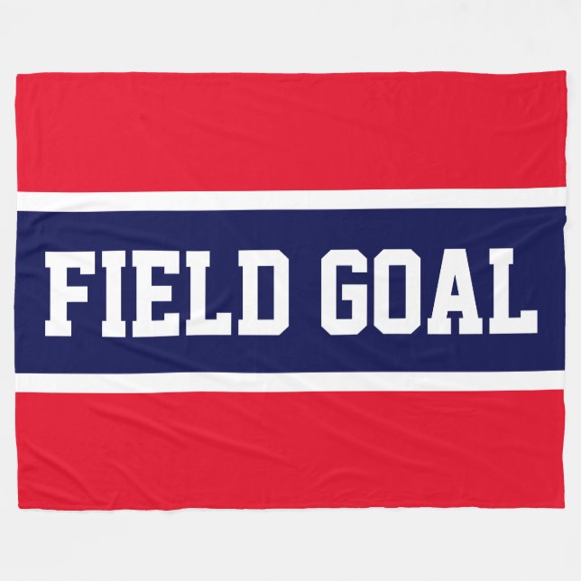 FIELD GOAL Bright Red White Navy Blue Stripes Fleece Blanket (Front (Horizontal))