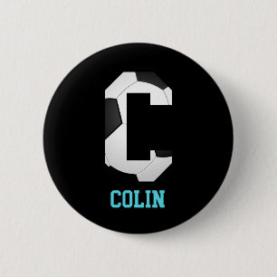 Field Goal Letter Colin Alphabet Soccer  6 Cm Round Badge