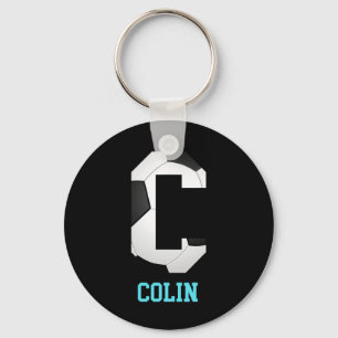 Field Goal Letter Colin Alphabet Soccer  Key Ring