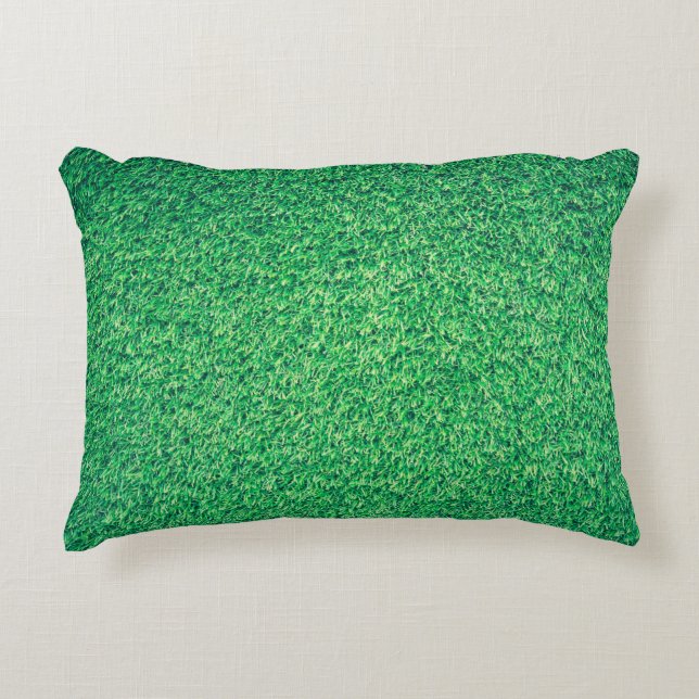 Field grass green lawn texture decorative cushion (Front)