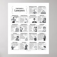 Field Guide to Lawyers 16x20 Poster