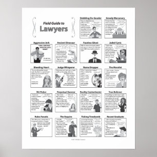 Field Guide to Lawyers 16x20 Poster