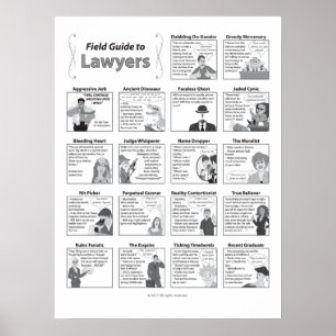 Field Guide to Lawyers 18x24 Poster