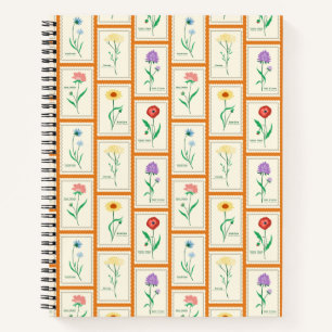 Field Guide Wildflower Stamp Collage Sunshine Notebook