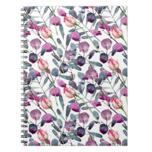 Field Herbs Rosebuds Watercolor Pattern Notebook