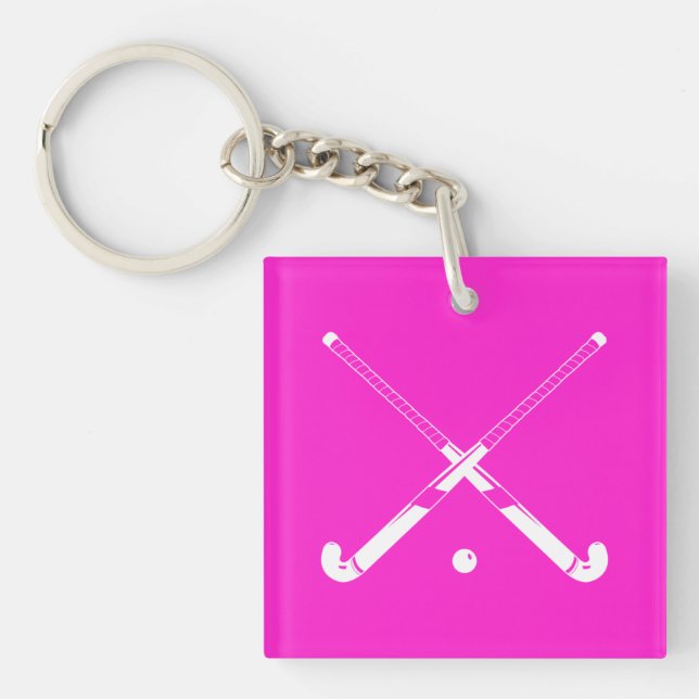 Field Hockey Acrylic Keychain Pink (Front)