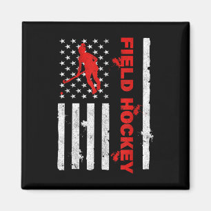 Field Hockey American Flag Defender Goalkeeper Sco Magnet