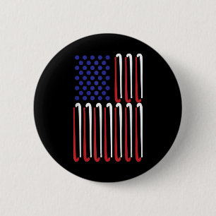 Field Hockey American Flag Field Hockey Player Us 6 Cm Round Badge