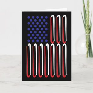 Field Hockey American Flag Field Hockey Player Us Card