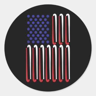 Field Hockey American Flag Field Hockey Player Us Classic Round Sticker