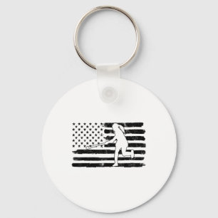 Field Hockey American Flag Women Kids Men Key Ring
