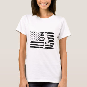 Field Hockey American Flag Women Kids Men  T-Shirt