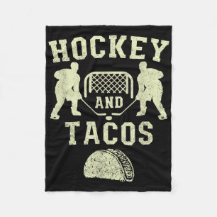 Field Hockey And Tacos Fan League Funny Ice Hockey Fleece Blanket