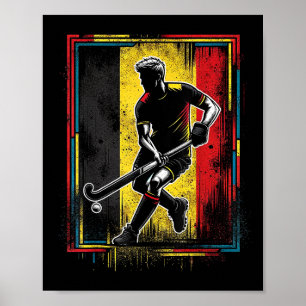 Field Hockey Belgium Men Belgian Flag Fieldhockey Poster