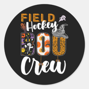 Field Hockey Boo Crew Halloween Matching Player Classic Round Sticker