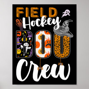 Field Hockey Boo Crew Halloween Matching Player Poster
