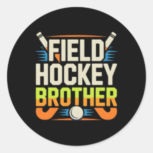 Field Hockey Brother Classic Round Sticker