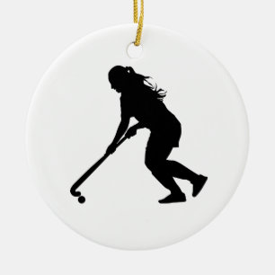 Field Hockey Ceramic Ornament