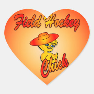 Field Hockey Chick #5 Heart Sticker