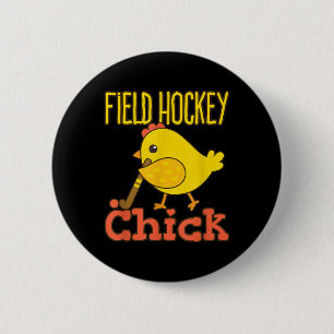 Field Hockey Chick - Cute Womens Field Hockey Play 6 Cm Round Badge