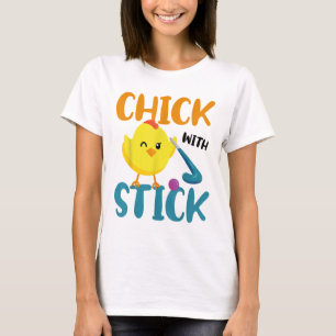Field Hockey Chicken Chick With Stick _1 T-Shirt
